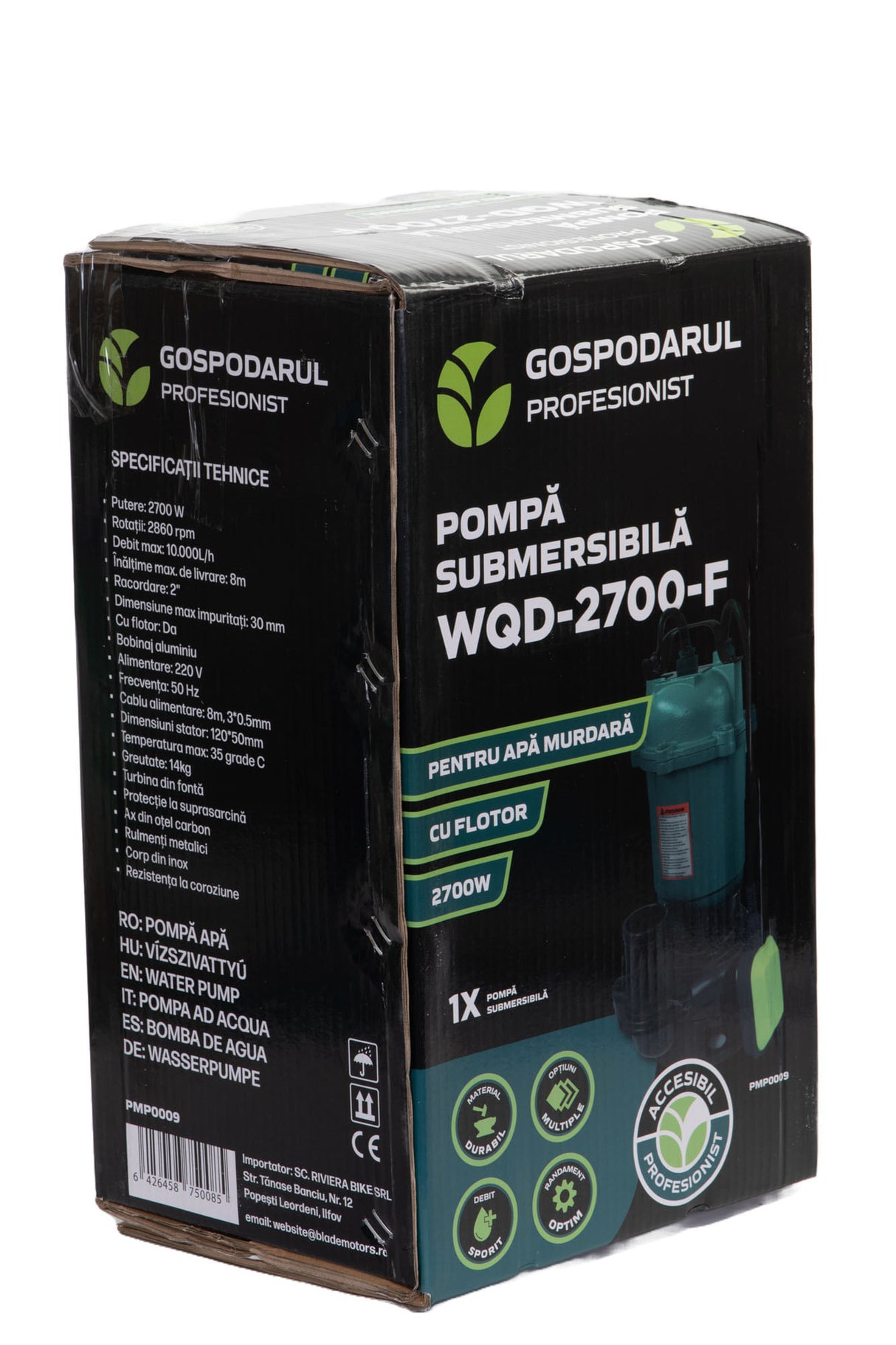 Pompa apa murdara Gospodarul Profesionist WQD-2700-F - 2700W, 10000 l/h, 6, atomico.ro
