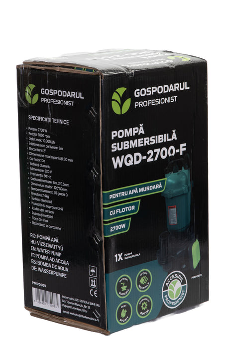 Pompe Submersibile Apa Murdara, Pompa apa murdara Gospodarul Profesionist WQD-2700-F - 2700W, 10000 l/h, 6, atomico.ro