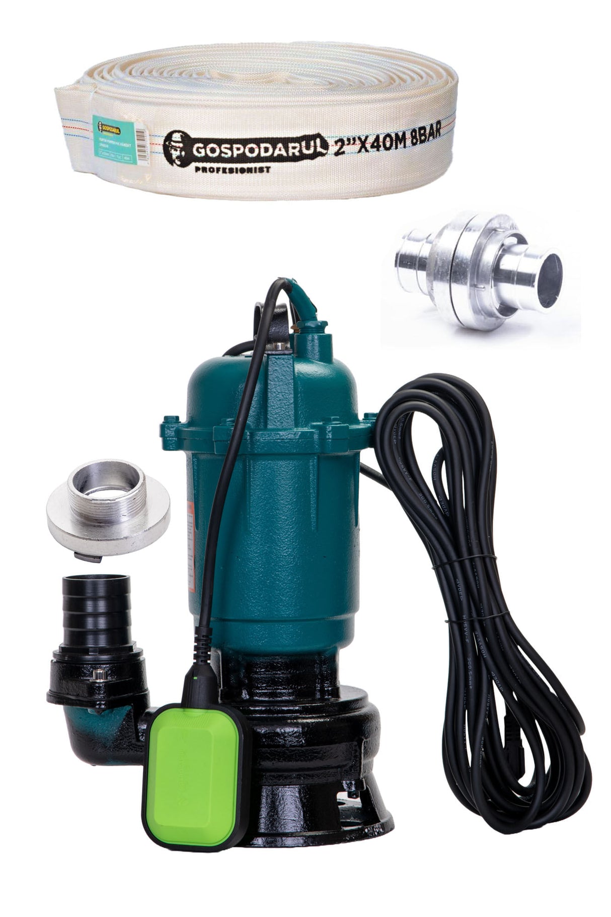 Pompa submersibila apa murdara Gospodarul WQD-2700-F - 2700W + furtun 40m, cuple incluse, 1, atomico.ro