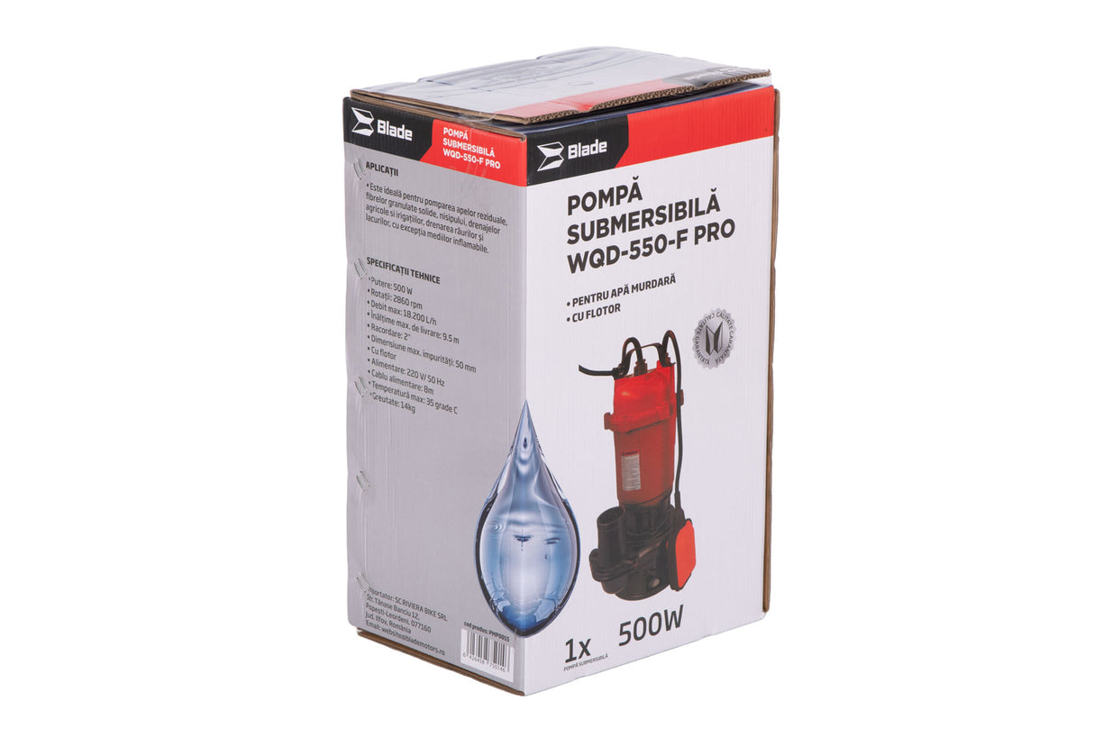 Pompa submersibila apa murdara BLADE WQD-550-F Pro - 500W, 10000 l/h, resigilat, 5, atomico.ro