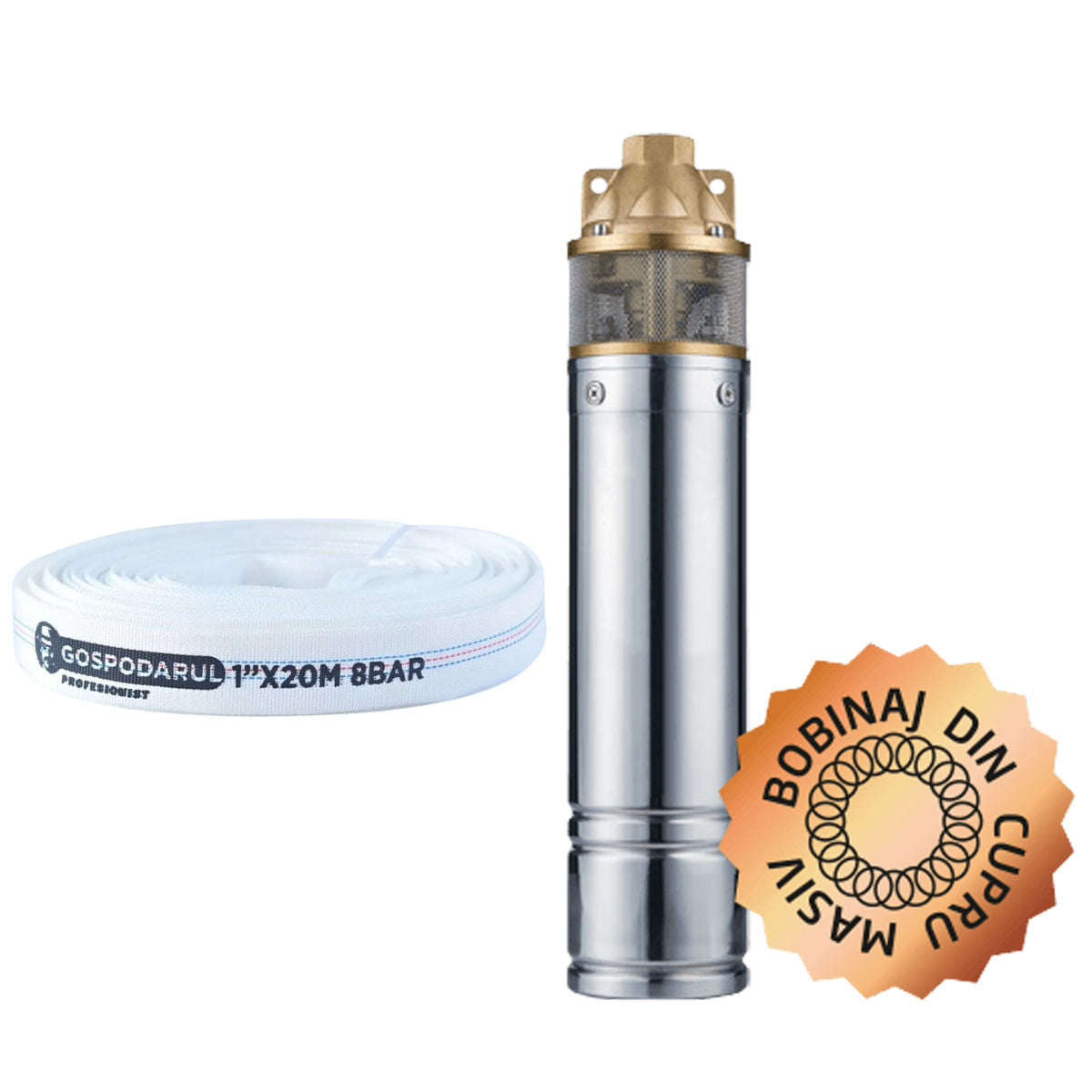 Pompa submersibila apa curata BLADE 4SKM-150 Pro - 1100W, 2600 l/h + furtun 20m, 1, atomico.ro