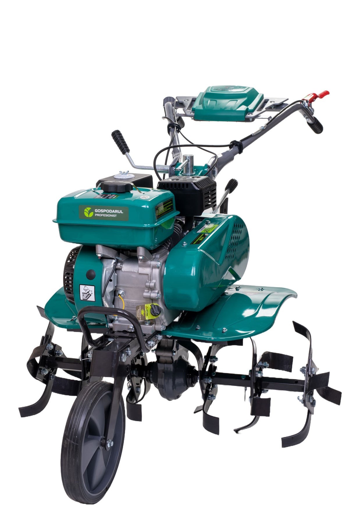 Motosapa pe benzina Gospodarul Profesionist GP-800, 8CP, latime de lucru 60-80 cm, roti de transport 4.00-8, plug, rarita si freze pentru sapat, 1, atomico.ro