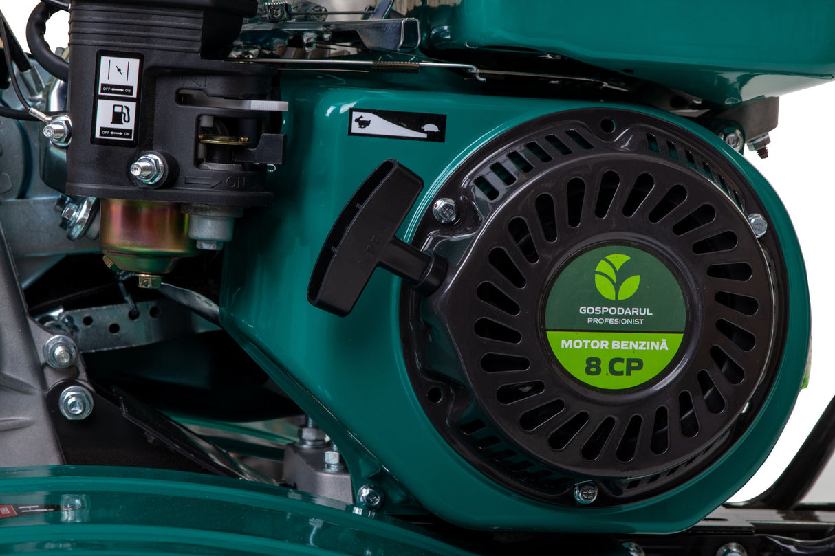 Motosapa pe benzina Gospodarul Profesionist GP-800, 8CP, latime de lucru 60-80 cm, roti de transport 4.00-8, plug, rarita si freze pentru sapat, 6, atomico.ro