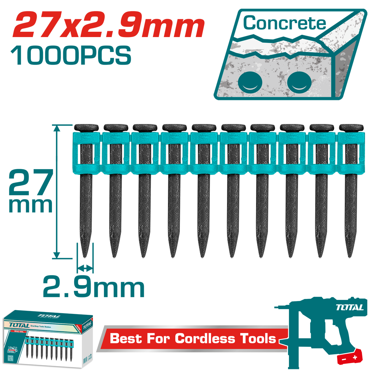 Cuie TOTAL 27 mm - 2.9 mm pentru pistol de cuie TCNLI420602E, 1, atomico.ro