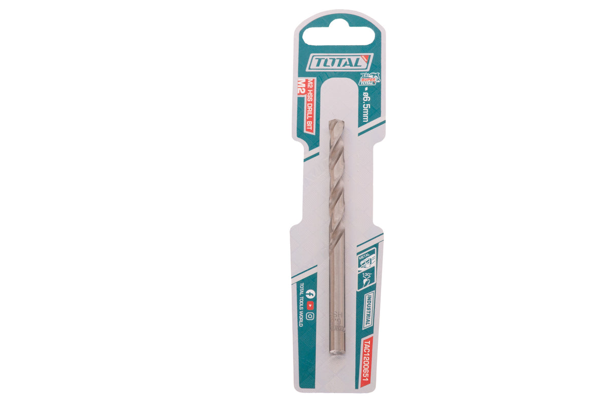 Burghiu pentru metal TOTAL M2 HSS - 6.5 mm (Industrial), 2, atomico.ro
