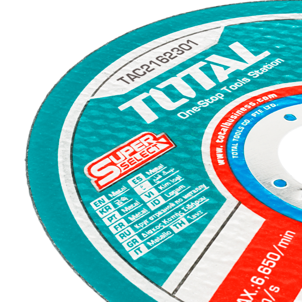 Disc debitare metal TOTAL 230 mm, 1.6 mm, pentru inox, ax 22.2 mm, 5, atomico.ro
