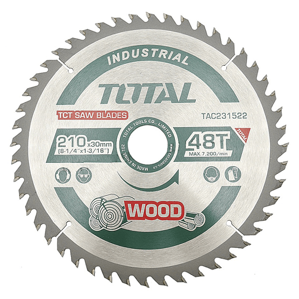 TOTAL - Panza fierastrau TCT pentru lemn - 210x30mm, 1, atomico.ro