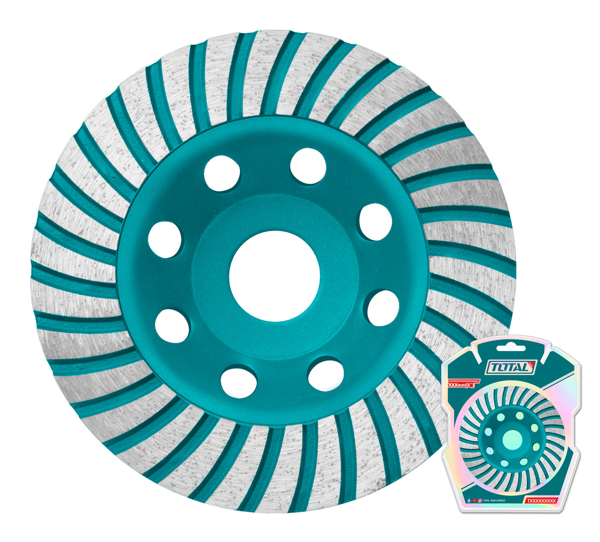 Cupa diamantata TOTAL 115 mm, slefuire beton, ax 22.2 mm, segment 20 mm, 1, atomico.ro