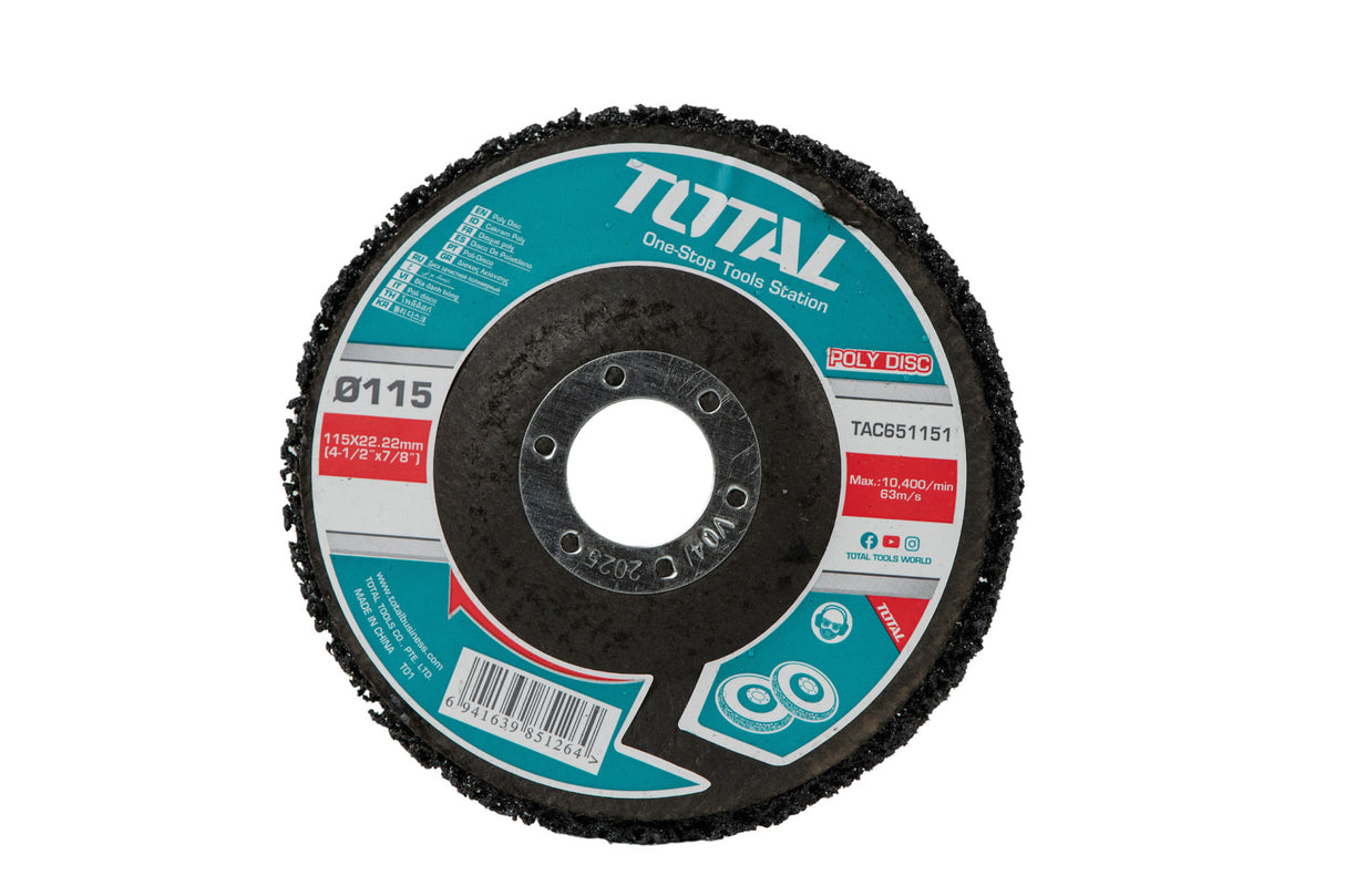 Disc abraziv Total pentru curatat rugina si vopsea, 115mm x 22mm, 2, atomico.ro