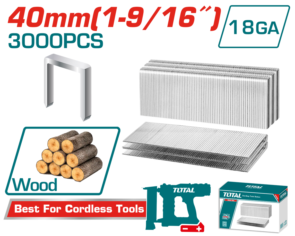 Set capse pentru lemn TOTAL - 3000buc - 40mm x 5.7mm, 2, atomico.ro