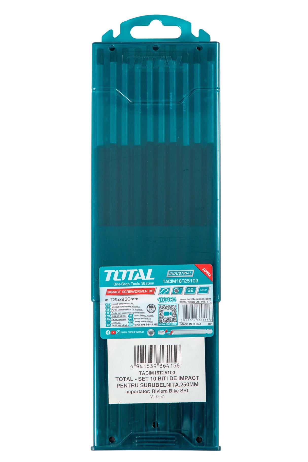 Set 10 biti de impact Total T25, 250mm, 2, atomico.ro