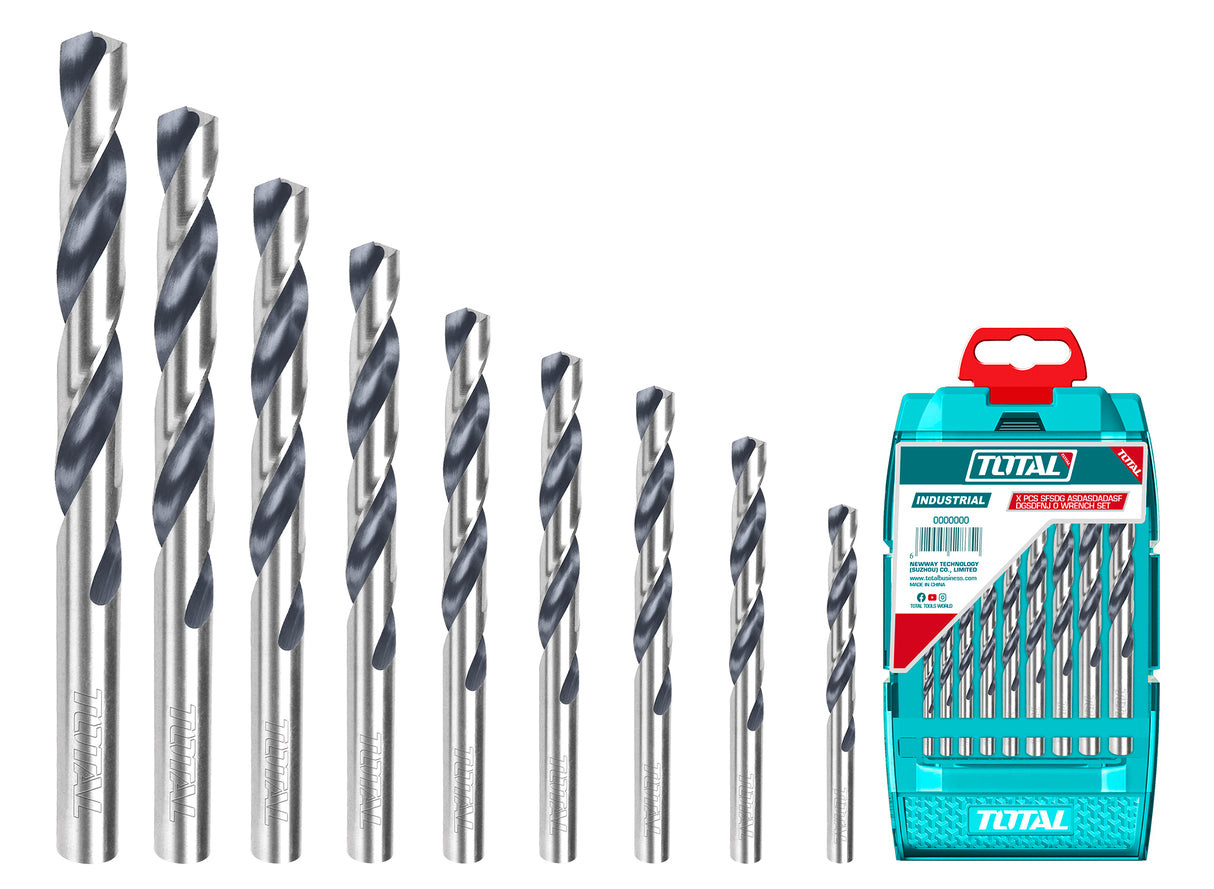 Set burghie metal TOTAL 9 piese, HSS 4341, 2–10 mm, 1, atomico.ro