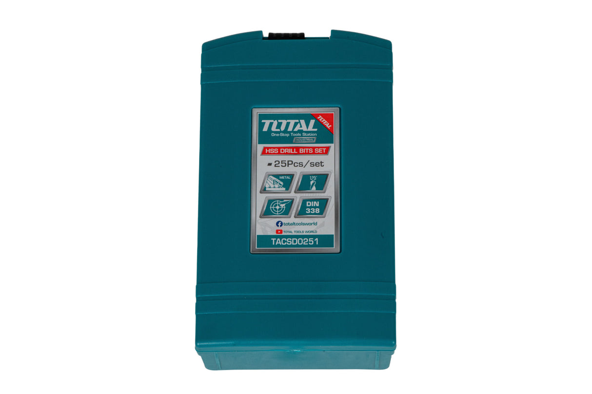 Set burghie pentru metal Total Industrial - HSS 25 buc, 1, atomico.ro