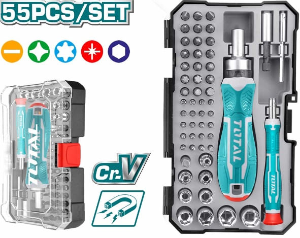 Set surubelnita cu clichet TOTAL - 33 PIESE INDUSTRIAL, 2, atomico.ro