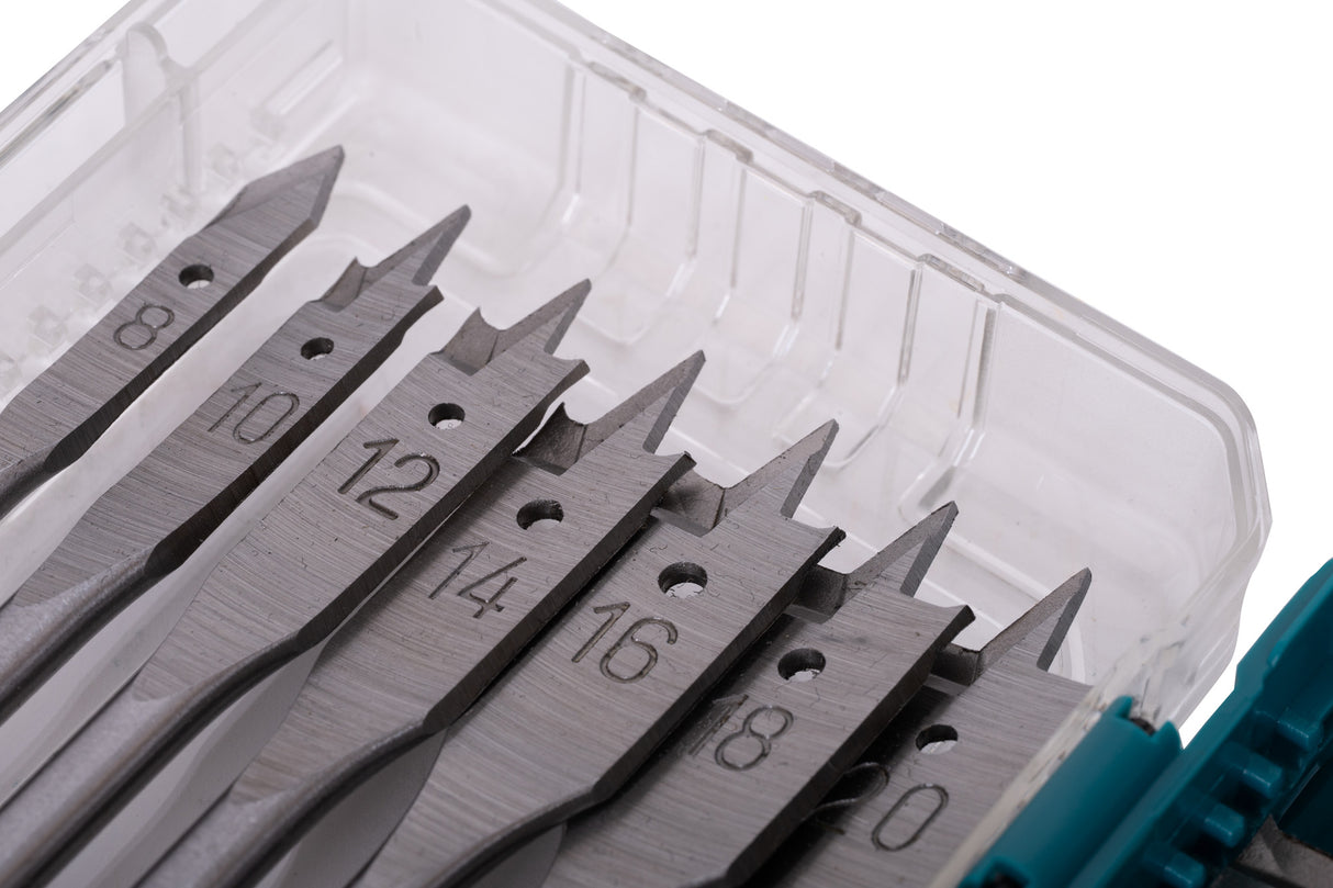 Set 12 buc. burghie plate pentru lemn TOTAL, 8–32 mm, tija hex 1/4", 2, atomico.ro