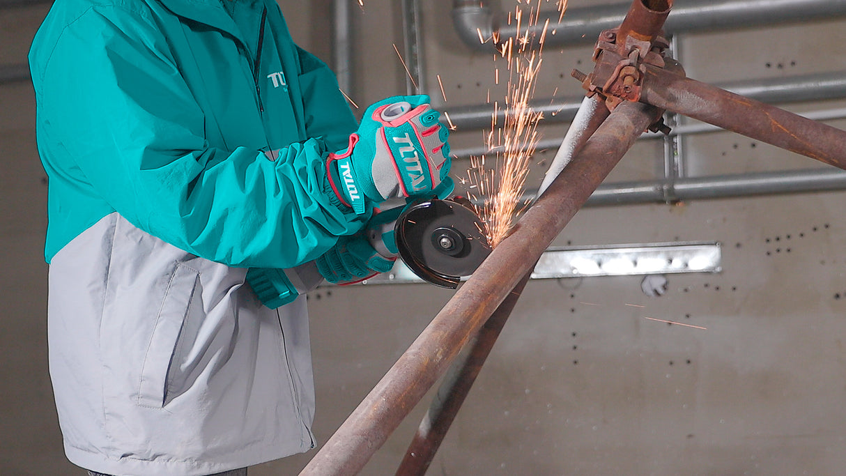 Polizor unghiular TOTAL 115 mm, 42V, 1080W, brushless (INCLUDE 2 ACUMULATORI, 1 INCARCATOR), 10, atomico.ro