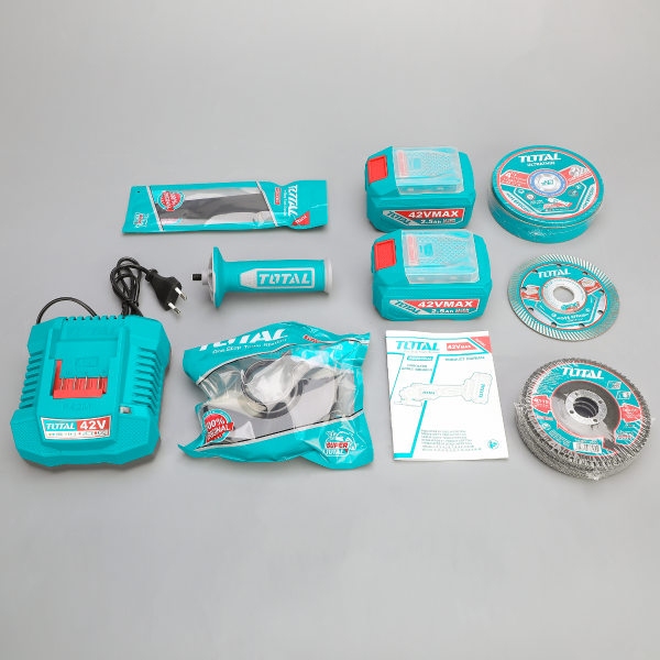 Polizor unghiular TOTAL 115 mm, 42V, 1280W, brushless (INCLUDE 2 ACUMULATORI, 1 INCARCATOR), 11, atomico.ro