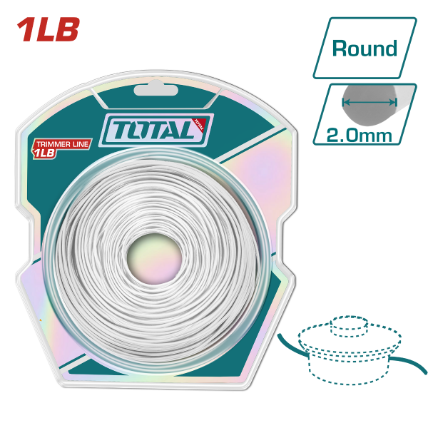 Fir taietor rotund TOTAL 2.0 mm, 120 m, pentru motocoasa si trimmer, 2, atomico.ro