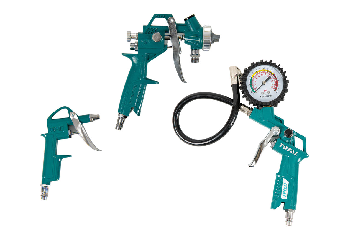 Kit 5 piese TOTAL pentru suflat, umflat, spalat, vopsit si furtun 5m pentru compresor - Resigilat, 2, atomico.ro
