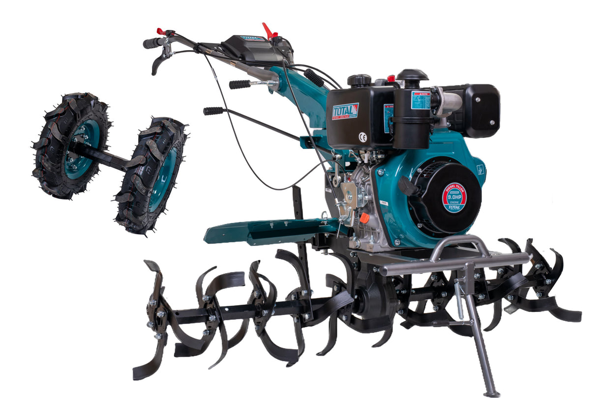 Motocultor DIESEL TOTAL 9 CP, cu set freze si roti de transport, 1, atomico.ro