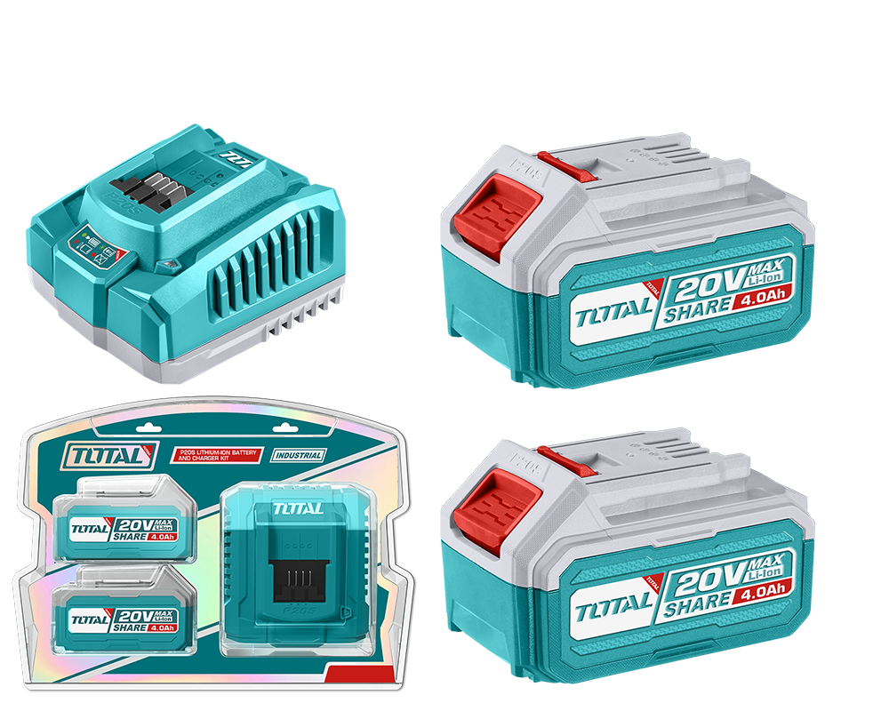 Kit TOTAL 2 baterii si incarcator 20V 4.0Ah, 1, atomico.ro