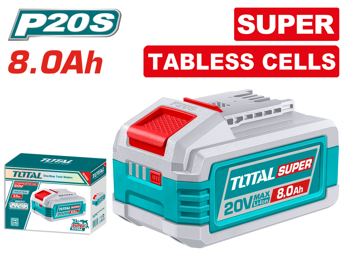 Acumulator TOTAL 20V, 8.0Ah, Li-Ion, celule tip Tabless, compatibil seria P20S, 1, atomico.ro