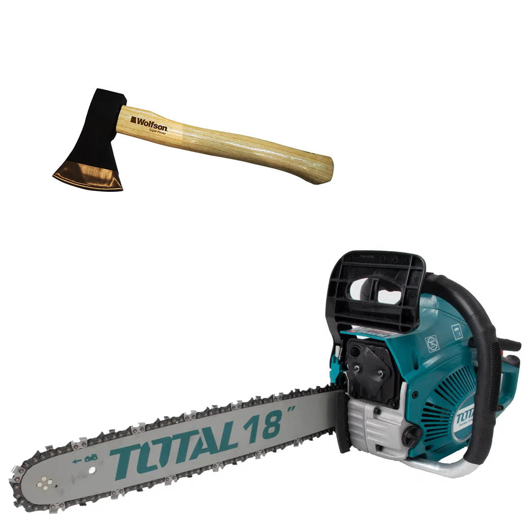 Drujba pe benzina TOTAL, 46cc, 2.5 CP + toporisca Wolfson 600g, 1, atomico.ro