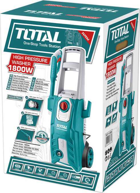 Aparat de spalat cu presiune TOTAL Industrial - 1800W, 150bar, 360 l/h, 5, atomico.ro