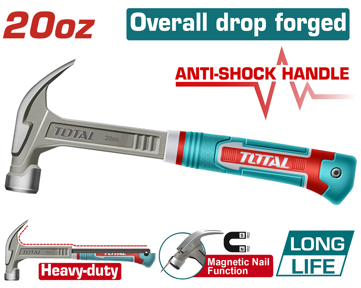 Ciocan de dulgherie TOTAL – 560 g (Industrial), 5, atomico.ro