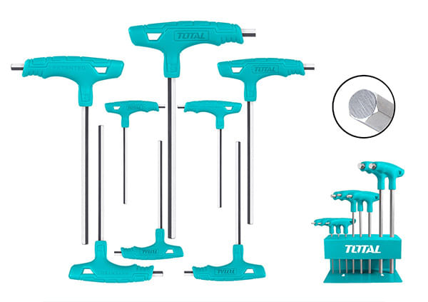 Set 8 chei imbus cu punct in T TOTAL 2-10mm, Cr-V INDUSTRIAL, 1, atomico.ro