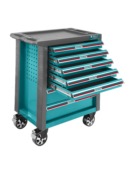 Scule si unelte de mana, Carucior de scule TOTAL Industrial 328 piese – 7 sertare, complet echipat cu tavi EVA, 1, atomico.ro
