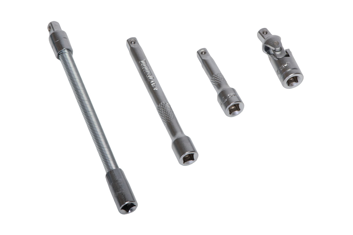 Trusa de chei tubulare TOTAL cu antrenor 1/4, 46 piese CrV, 5, atomico.ro