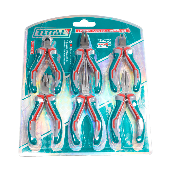 Set mini clesti TOTAL 6 piese, 4.5", maner ergonomic, 2, atomico.ro