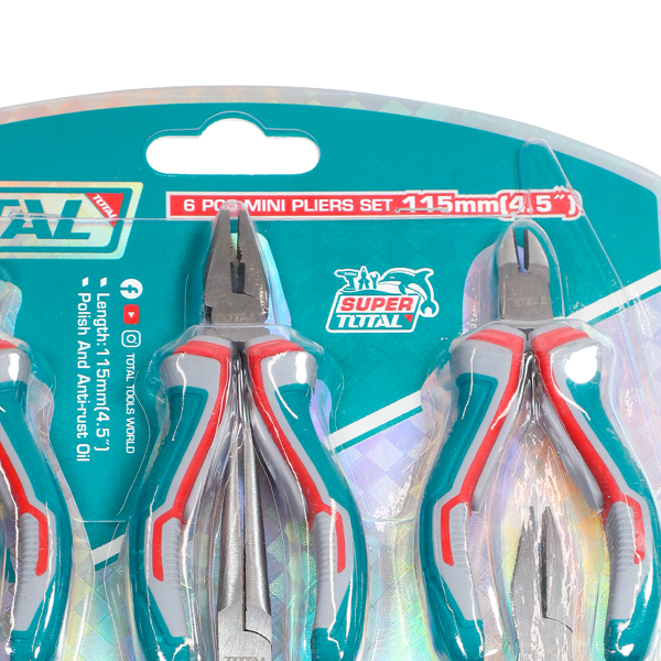 Set mini clesti TOTAL 6 piese, 4.5", maner ergonomic, 5, atomico.ro