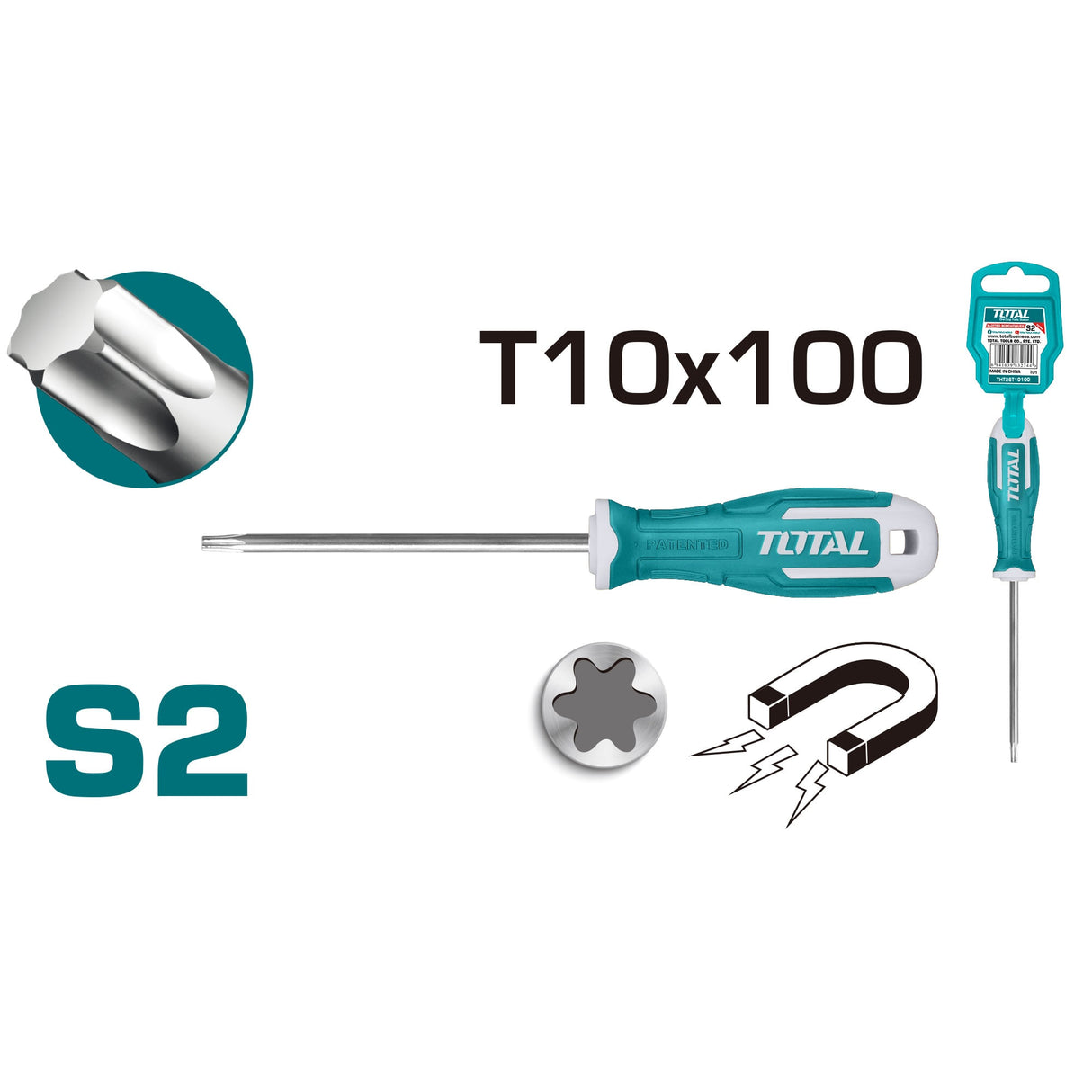 Surubelnita Total Torx-TX T10 - 5.0mm - 100mm, 1, atomico.ro