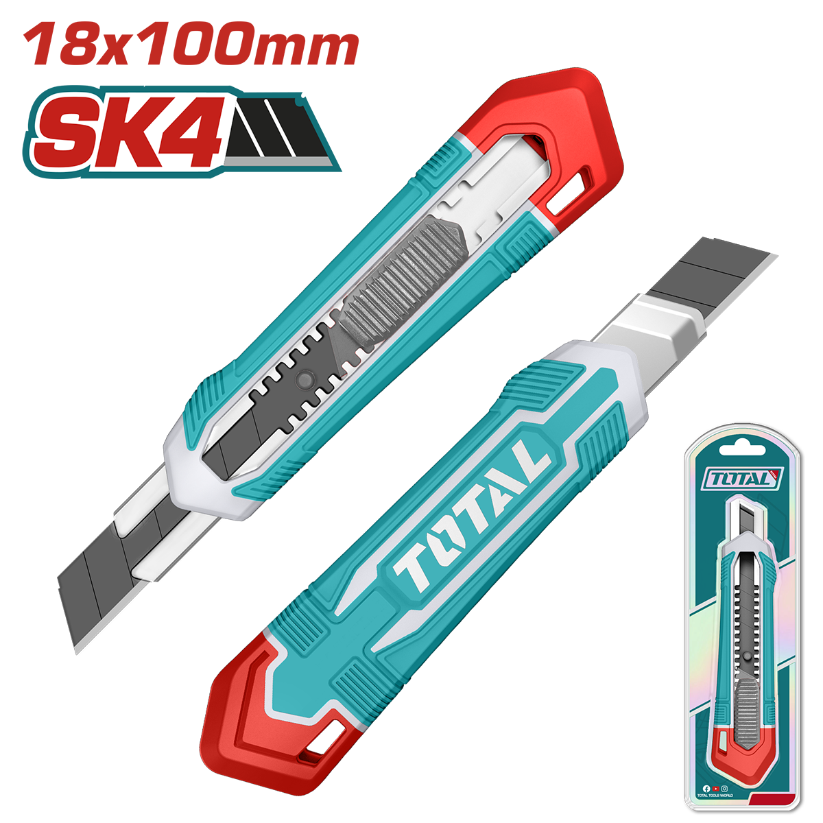 Cutter TOTAL 18 mm cu lama SK4 – 179 mm, 2, atomico.ro