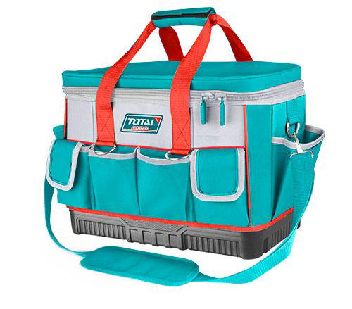Geanta scule TOTAL 16", 25 buzunare, poliester 600D/1680D, baza rigida, curea umar, 5, atomico.ro