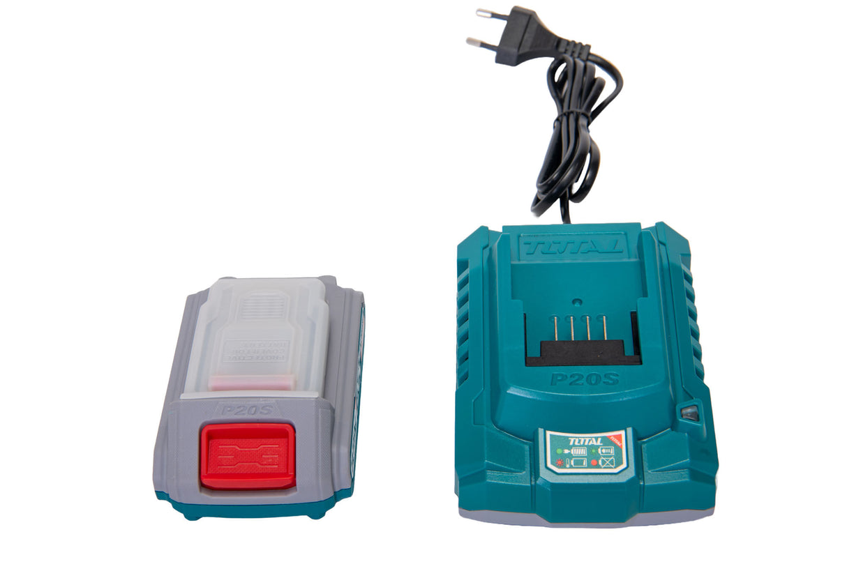 Trimmer pentru tuns gardul viu pe acumulatori TOTAL, 1400 rpm, lungimea lamei 450 mm, LI-ION, 20V (INCLUDE ACUMULATOR SI INCARCATOR), 7, atomico.ro