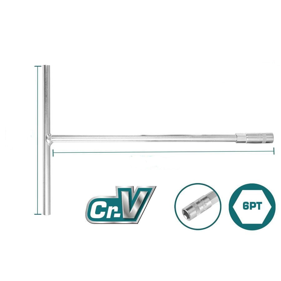 Cheie tubulara TOTAL cu maner in T - 13mm, 200x3, 1, atomico.ro