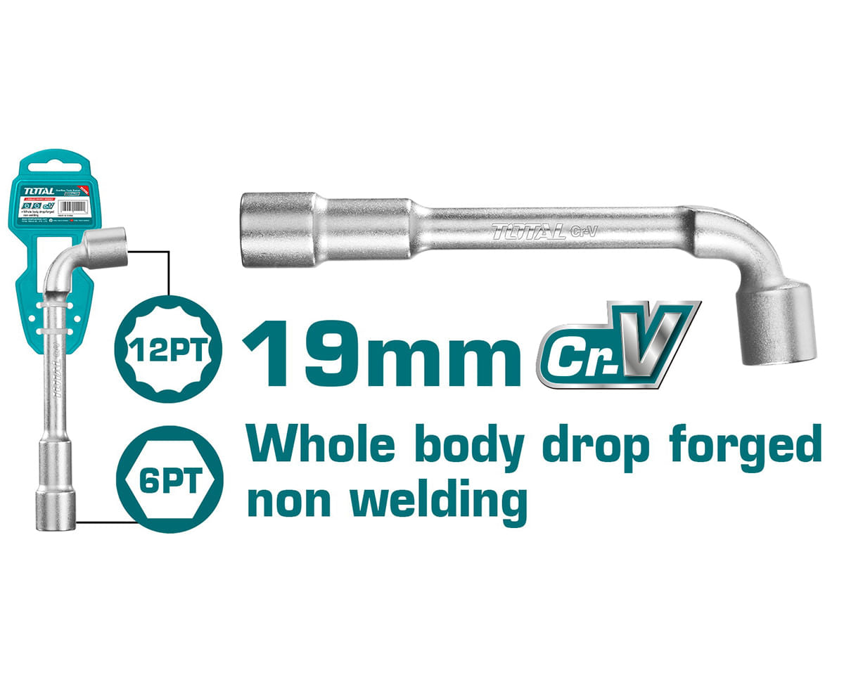 Cheie tubulara TOTAL tip L - 19mm INDUSTRIAL, 1, atomico.ro