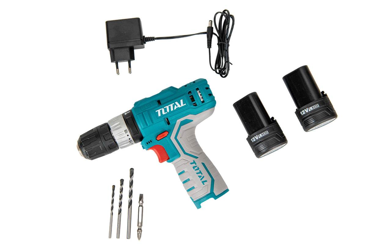 Masina de gaurit cu percutie TOTAL - 2 acumulatori, 1.5Ah Li-Ion - Resigiliat, 1, atomico.ro