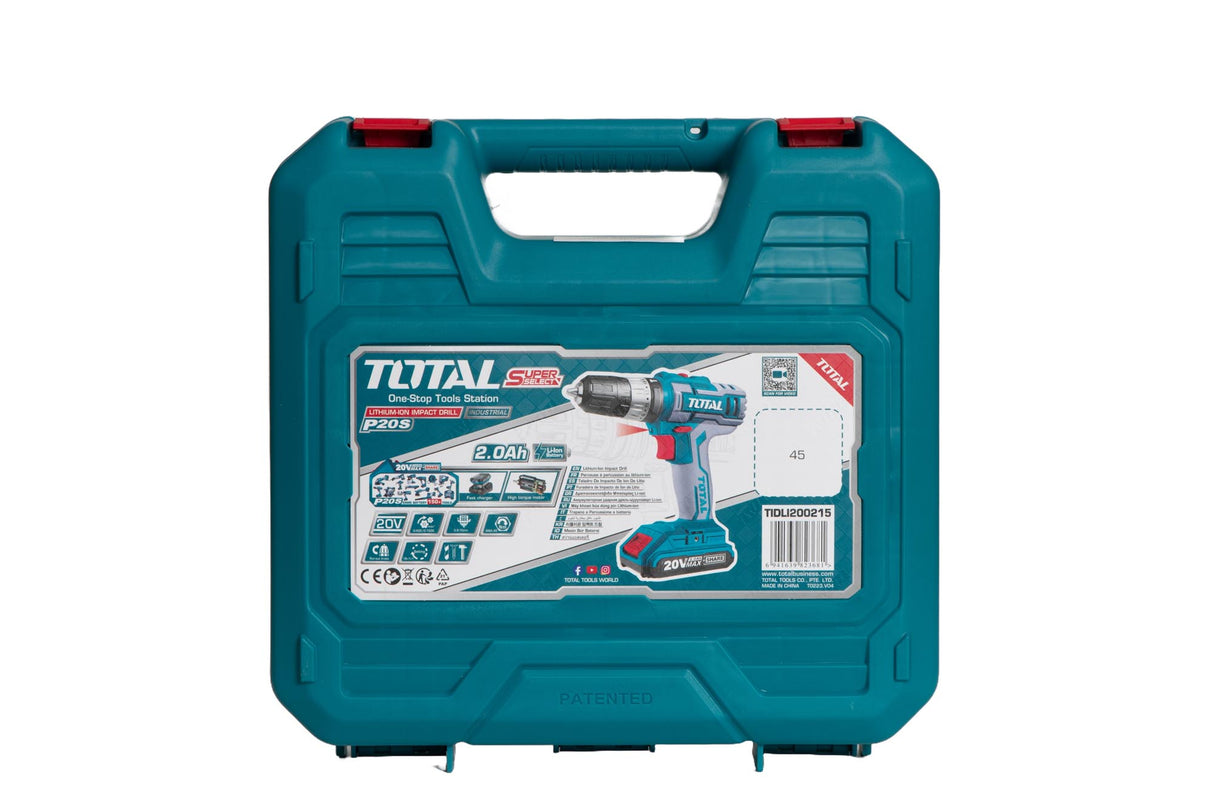 Masina de gaurit cu percutie si acumulator TOTAL - 2 acumulatori, 2Ah, 7, atomico.ro