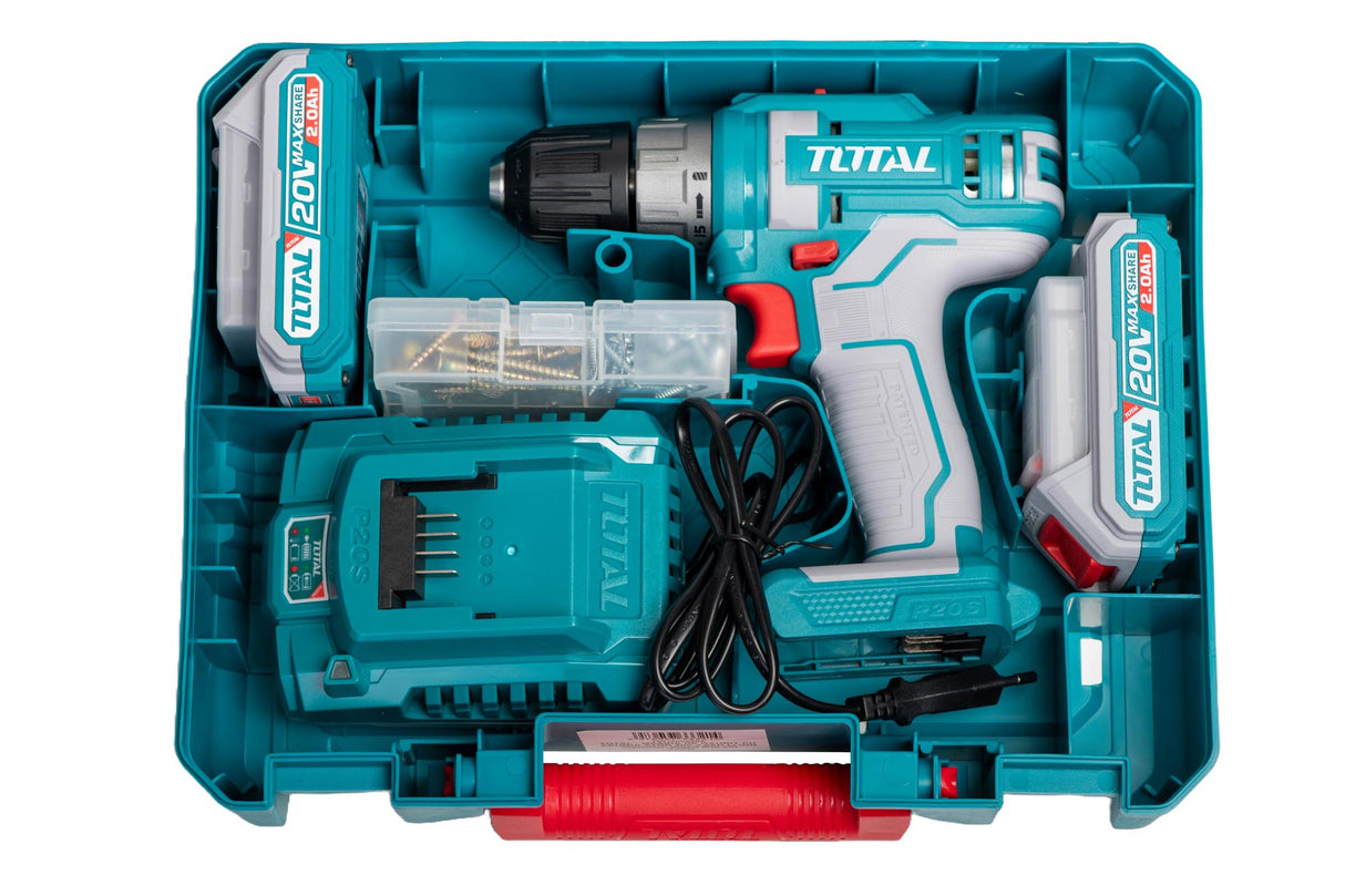 Masina de gaurit cu percutie si acumulator TOTAL - 2 acumulatori, 2Ah, 3, atomico.ro