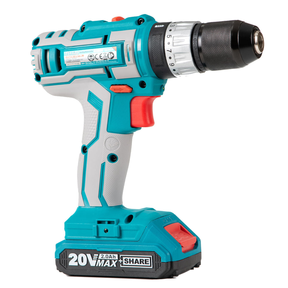 Masina de gaurit cu percutie Total Industrial - 2 acumulatori, 20V, 2Ah + 50 accesorii, 1, atomico.ro