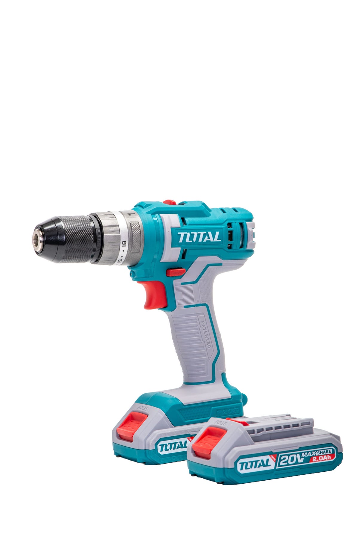 Masina de gaurit cu percutie TOTAL, 20v 2.0Ah, Li-Ion, 1500 rpm, 22500 bpm, 47 accesorii(include 2 acumulatori + 1 incarcator), 1, atomico.ro