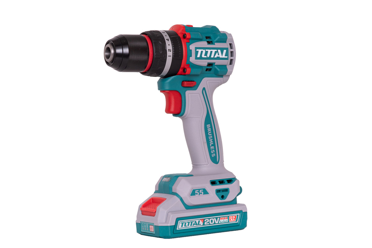 Masina de gaurit cu percutie si acumulator TOTAL 20V – 2.0Ah Li-Ion (2 acumulatori + 1 incarcator), 1, atomico.ro