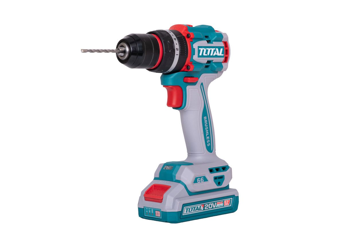 Masina de gaurit cu percutie Total - 20V-2AH -motor fara perii - include doi acumulatori si un incarcator, 3, atomico.ro