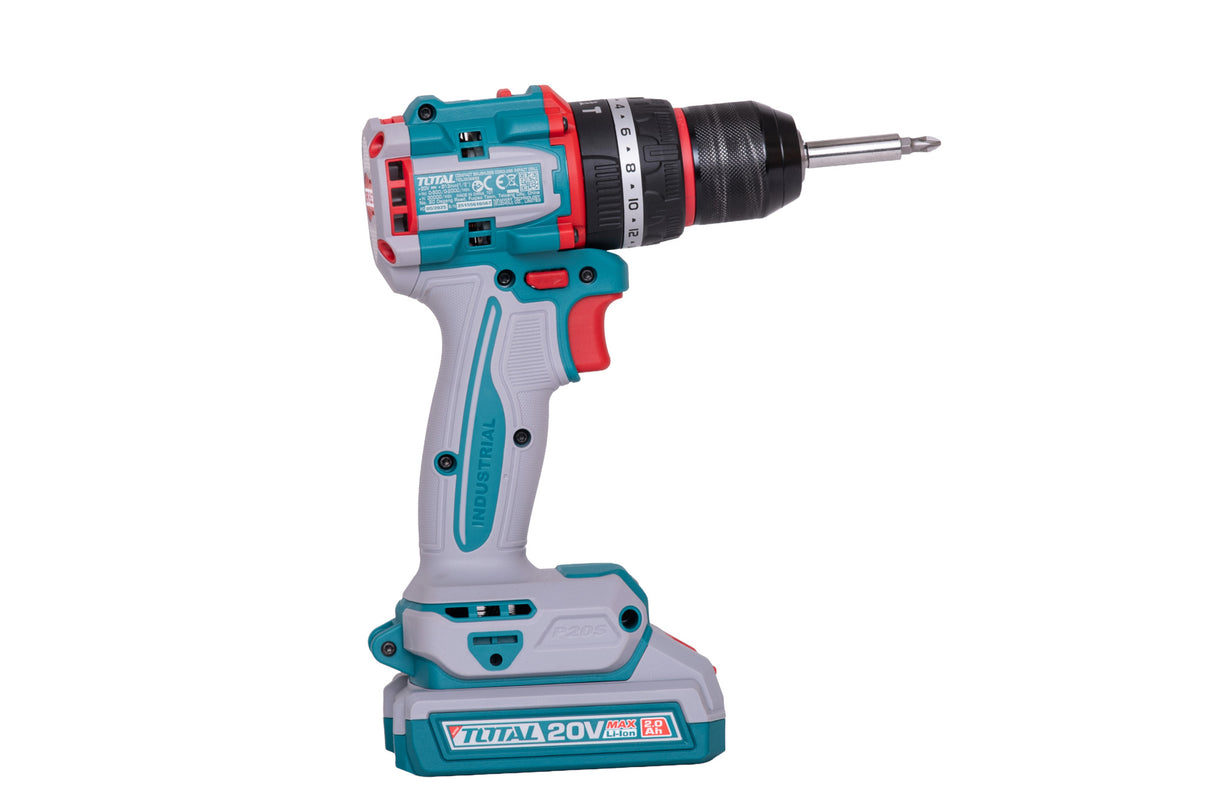 Masina de gaurit cu percutie Total - 20V-2AH -motor fara perii - include doi acumulatori si un incarcator, 8, atomico.ro