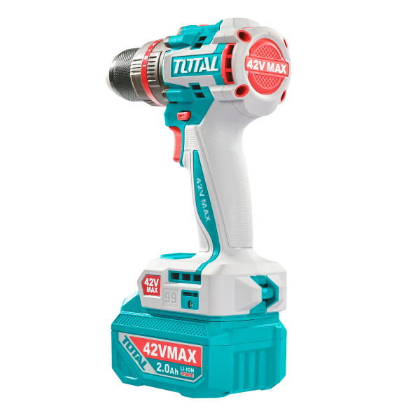 Masina de gaurit cu percutie TOTAL 42V, brushless, 69 Nm, mandrina metalica 13 mm, cu 47 accesorii, 2 acumulatori 2.0Ah si incarcator, 7, atomico.ro