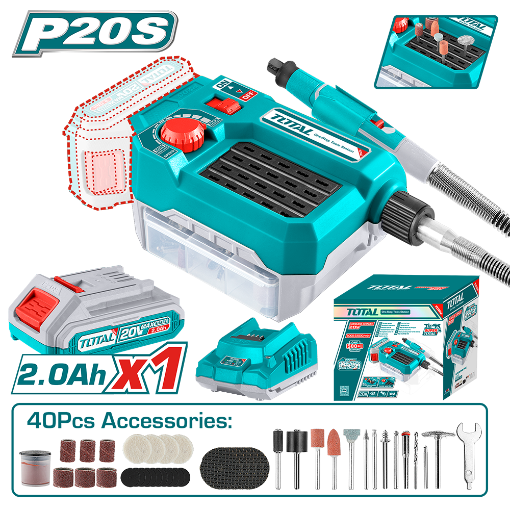 Mini polizor TOTAL 20V 2.0Ah (include acumulator si incarcator), 2, atomico.ro